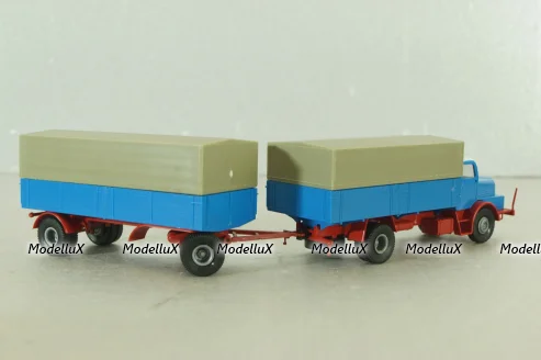 IFA H6 with trailer, blue, 7110, Brekina 1:87 
