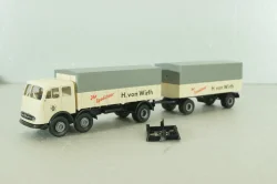 Mercedes LP 333 with trailer, H. von Wirth, white, 7528, Brekina 1:87