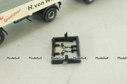 Mercedes LP 333 with trailer, H. von Wirth, white, 7528, Brekina 1:87
