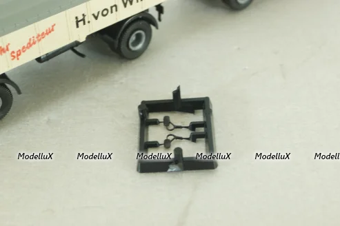 Mercedes LP 333 with trailer, H. von Wirth, white, 7528, Brekina 1:87
