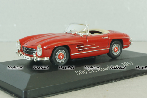 Mercedes 300 SL Roadster (W198) 1963, red, MBOMS057, Altaya, Mercedes-Benz Offizielle Modell Sammlung #61, 1:43