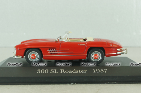 Mercedes 300 SL Roadster (W198) 1963, red, MBOMS057, Altaya, Mercedes-Benz Offizielle Modell Sammlung #61, 1:43