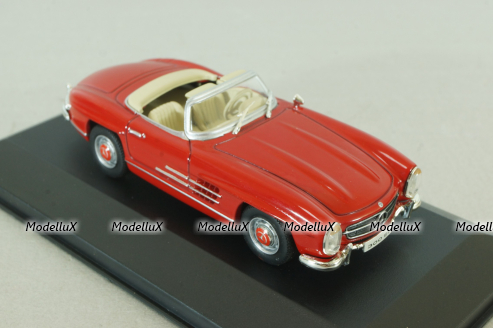 Mercedes 300 SL Roadster (W198) 1963, red, MBOMS057, Altaya, Mercedes-Benz Offizielle Modell Sammlung #61, 1:43