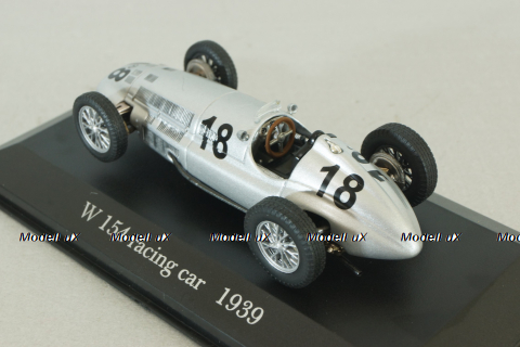 Mercedes W154 3-litre racibg car 1939, silver, MBOMS048, Altaya, Mercedes-Benz Offizielle Modell Sammlung #48, 1:43