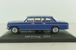 Mercedes 200 D Long (W115) 1973, blue, MBOMS059, Altaya, Mercedes-Benz Offizielle Modell Sammlung #59, 1:43