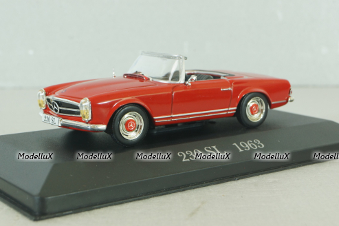 Mercedes 230 SL Roadster  (W113) 1963, red, MBOMS003, Altaya, Mercedes-Benz Offizielle Modell Sammlung #3, 1:43