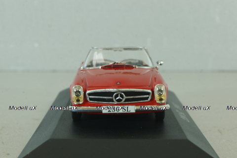 Mercedes 230 SL Roadster  (W113) 1963, red, MBOMS003, Altaya, Mercedes-Benz Offizielle Modell Sammlung #3, 1:43
