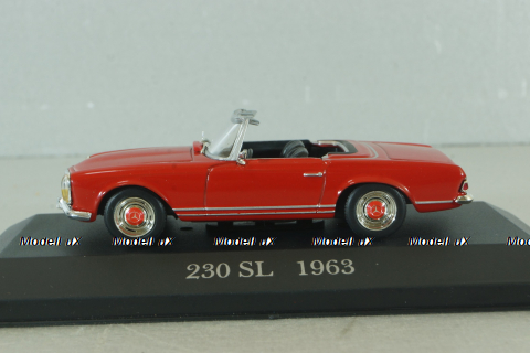 Mercedes 230 SL Roadster  (W113) 1963, red, MBOMS003, Altaya, Mercedes-Benz Offizielle Modell Sammlung #3, 1:43
