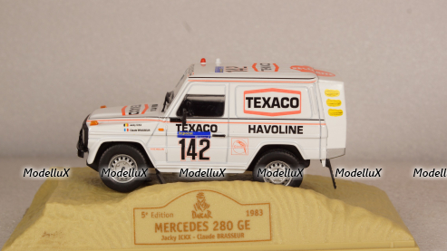 MERCEDES 280 GE # 142 - J. ICKX - C. BRASSEUR - DAKAR 1983, Norev 1:43