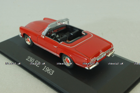 Mercedes 230 SL Roadster  (W113) 1963, red, MBOMS003, Altaya, Mercedes-Benz Offizielle Modell Sammlung #3, 1:43