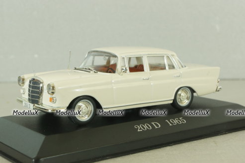 Mercedes 200 D (W110) 1965, white, MBOMS061, Altaya, Mercedes-Benz Offizielle Modell Sammlung #61, 1:43