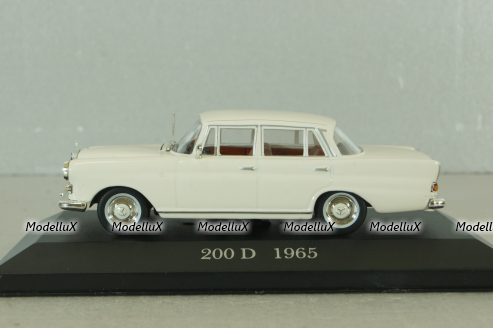Mercedes 200 D (W110) 1965, white, MBOMS061, Altaya, Mercedes-Benz Offizielle Modell Sammlung #61, 1:43
