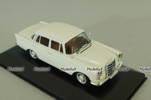 Mercedes 200 D (W110) 1965, white, MBOMS061, Altaya, Mercedes-Benz Offizielle Modell Sammlung #61, 1:43