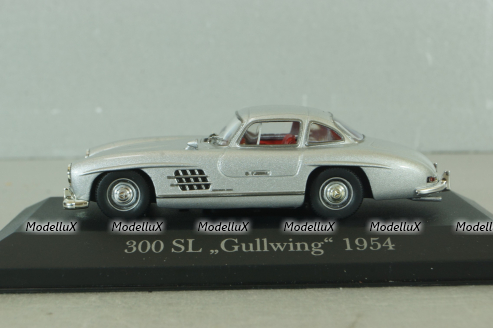 Mercedes 300 SL "Gullwing"  (W198) 1954, silver, MBOMS001, Altaya, Mercedes-Benz Offizielle Modell Sammlung #1, 1:43
