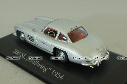 Mercedes 300 SL "Gullwing"  (W198) 1954, silver, MBOMS001, Altaya, Mercedes-Benz Offizielle Modell Sammlung #1, 1:43