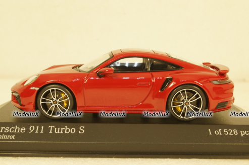 Porsche 911 (992) Turbo S Coupe Sport Design  2021 red 410060070 Minichamps 1:43