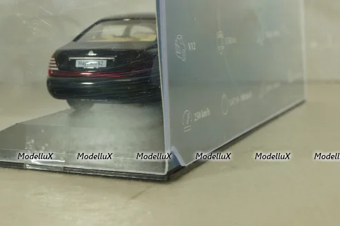 Maybach 62 (V240) 2003, silver/black, MBOMS069, Altaya, Mercedes-Benz Offizielle Modell Sammlung #69, 1:43