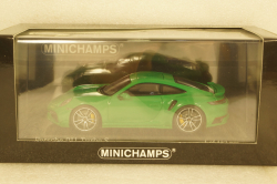 Porsche 911 (992) Turbo S Coupe Sport Design  2021, green, 410060071, Minichamps 1:43