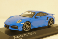 Porsche 911 (992) Turbo S Coupe Sport Design  2021, blue, 410060072, Minichamps 1:43