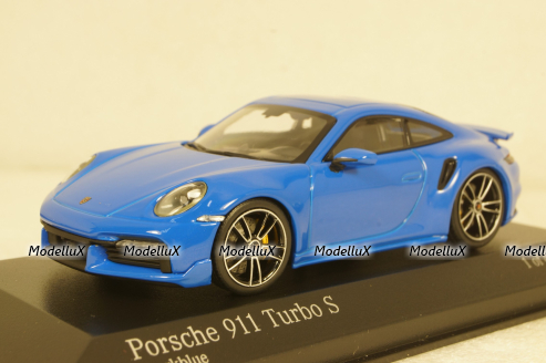 Porsche 911 (992) Turbo S Coupe Sport Design  2021, blue, 410060072, Minichamps 1:43