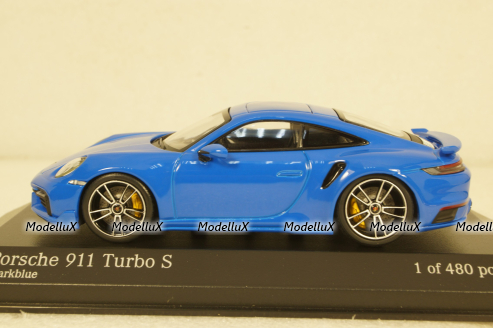 Porsche 911 (992) Turbo S Coupe Sport Design  2021, blue, 410060072, Minichamps 1:43