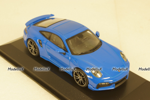 Porsche 911 (992) Turbo S Coupe Sport Design  2021, blue, 410060072, Minichamps 1:43