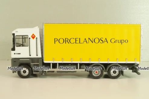 Renault AE 500 Magnum truck "Porcelanosa Grupo" 1990, white/yello, Camiones y Autobuses #94, Altaya 1:43