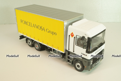 Renault AE 500 Magnum truck "Porcelanosa Grupo" 1990, white/yello, Camiones y Autobuses #94, Altaya 1:43