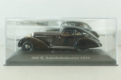 Mercedes 500 K Autobahnkurier (W29) 1934, black, MBOMS002, Altaya, Mercedes-Benz Offizielle Modell Sammlung #02, 1:43