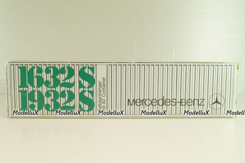 Mercedes-Benz 1632 S tractor with semi trailer "Mercedes" green/silver,  556, NZG 1:50