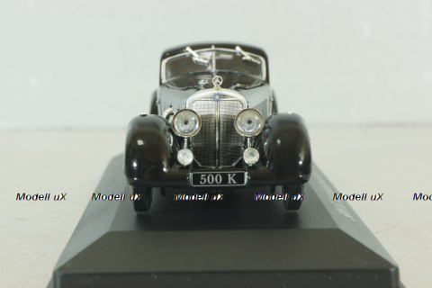Mercedes 500 K Autobahnkurier (W29) 1934, black, MBOMS002, Altaya, Mercedes-Benz Offizielle Modell Sammlung #02, 1:43