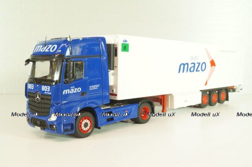 Mercedes-Benz Actros MP 4 truck with semi-trailer "Mazo" 1988, blue/white, Camiones y Autobuses #96, Altaya 1:43