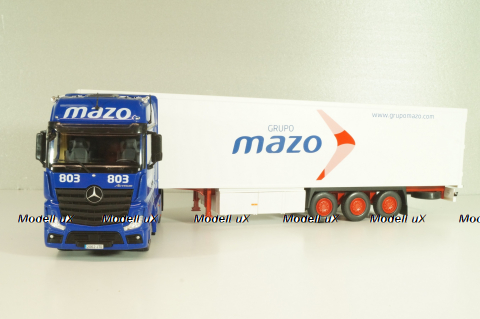 Mercedes-Benz Actros MP 4 truck with semi-trailer "Mazo" 1988, blue/white, Camiones y Autobuses #96, Altaya 1:43