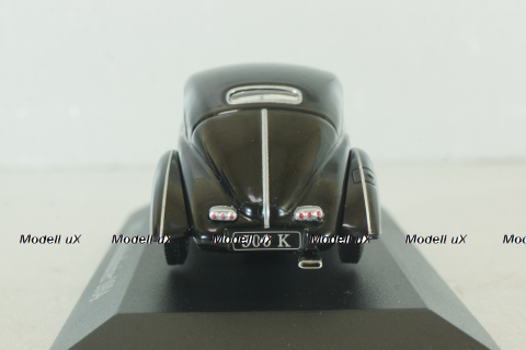 Mercedes 500 K Autobahnkurier (W29) 1934, black, MBOMS002, Altaya, Mercedes-Benz Offizielle Modell Sammlung #02, 1:43