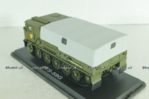 АТС-59Г гусеничный быстроходный артиллерийский тягач NVA 1969г, хаки, PCL47025, Premium ClassiXXs 1:43