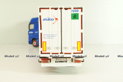Mercedes-Benz Actros MP 4 truck with semi-trailer "Mazo" 1988, blue/white, Camiones y Autobuses #96, Altaya 1:43