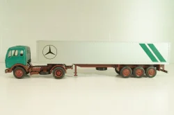 Mercedes-Benz 1632 S tractor with semi trailer "Mercedes" green/silver,  556, NZG 1:50