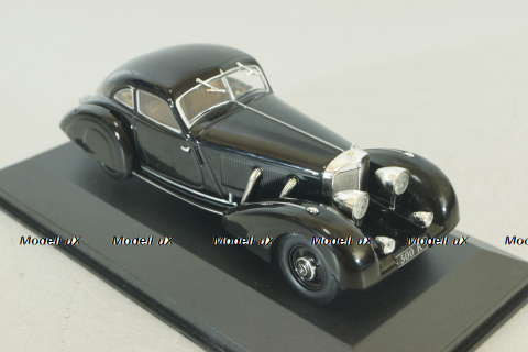 Mercedes 500 K Autobahnkurier (W29) 1934, black, MBOMS002, Altaya, Mercedes-Benz Offizielle Modell Sammlung #02, 1:43