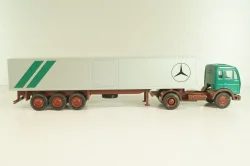 Mercedes-Benz 1632 S tractor with semi trailer "Mercedes" green/silver,  556, NZG 1:50
