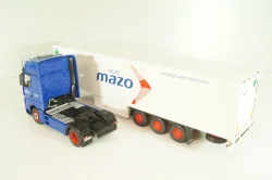 Mercedes-Benz Actros MP 4 truck with semi-trailer "Mazo" 1988, blue/white, Camiones y Autobuses #96, Altaya 1:43