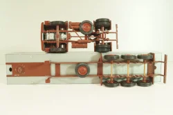 Mercedes-Benz 1632 S tractor with semi trailer "Mercedes" green/silver,  556, NZG 1:50