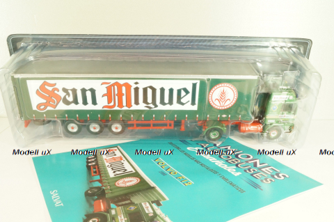 Volvo FH12 truck with semi-trailer "San Miguel" 1988, green Camiones y Autobuses #83, Altaya 1:43