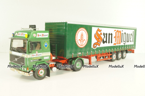Volvo FH12 truck with semi-trailer "San Miguel" 1988, green Camiones y Autobuses #83, Altaya 1:43