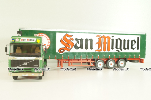 Volvo FH12 truck with semi-trailer "San Miguel" 1988, green Camiones y Autobuses #83, Altaya 1:43