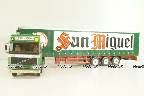 Volvo FH12 truck with semi-trailer "San Miguel" 1988, green Camiones y Autobuses #83, Altaya 1:43