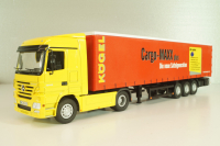 Mercedes-Benz Actros 1846 tractor with semi trailer "Cargo-Maxx" yellow/red, 555, NZG 1:50