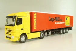 Mercedes-Benz Actros 1846 tractor with semi trailer "Cargo-Maxx" yellow/red, 555, NZG 1:50