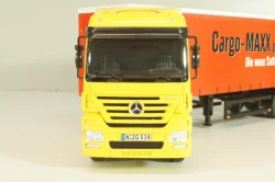 Mercedes-Benz Actros 1846 tractor with semi trailer "Cargo-Maxx" yellow/red, 555, NZG 1:50