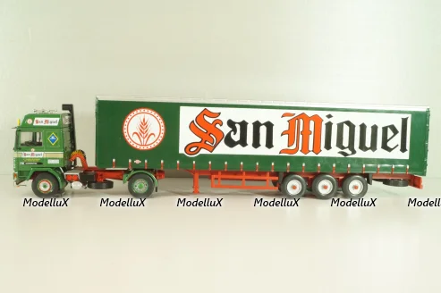 Volvo FH12 truck with semi-trailer "San Miguel" 1988, green Camiones y Autobuses #83, Altaya 1:43