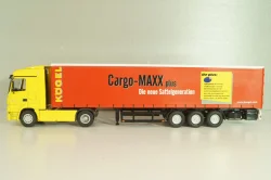 Mercedes-Benz Actros 1846 tractor with semi trailer "Cargo-Maxx" yellow/red, 555, NZG 1:50